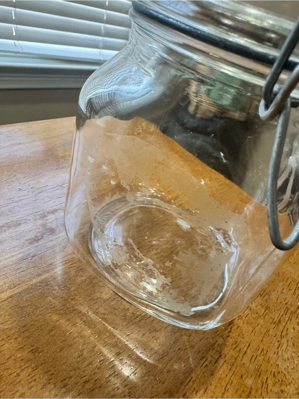 Vintage Vetri Di Fidenza glass jar made in Italy Glass Clamp-Top Storage Jar